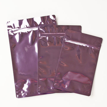 Plastic holographic laser film foil zip lock bags packed food snack with zipper and standing up 7