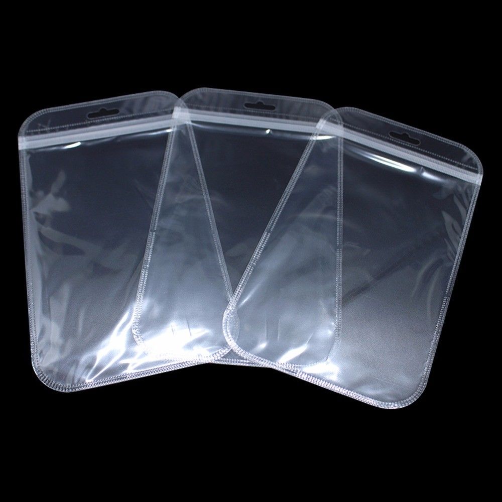 Clear Plastic Zip Lock Bag With Hang Hole Reclosable Zipper Grip Seal