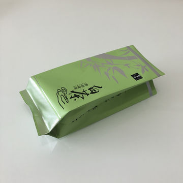 Matte varnish side gusset tea packaging pouch with tear notch plastic bag