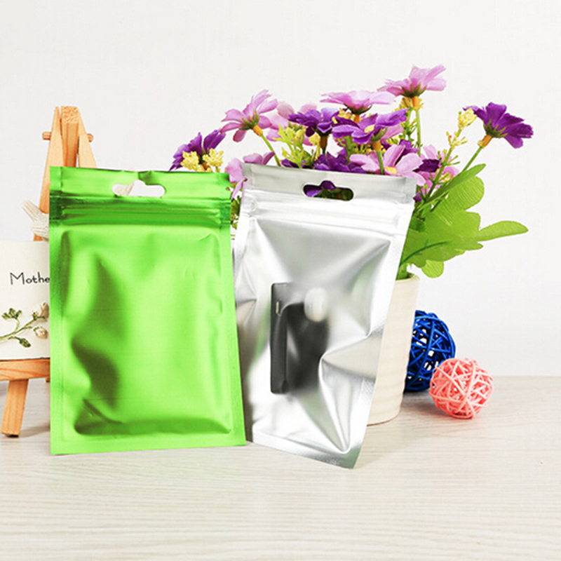 Small Aluminum Foil Food Packaging Bag Heat Seal Foil Ziplock Bags Flat Zip Lock Package Bag