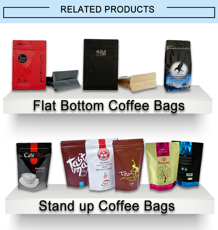 Custom MadeStand Up Pouch Waterproof Brown Kraft Paper Coffee Bags 9
