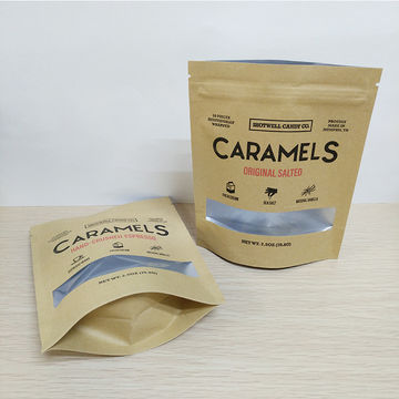 Kraft Paper Pouches Foil Lined Plastic Bag Stand Up With Zipper For Packing Food Snack And Cookies 3