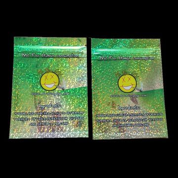 Custom printing holographic aluminum foil resealable pouch three-side hesl plastic bag