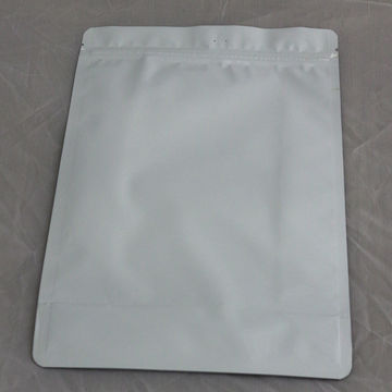 Milk white color bag for food packing with flat bottom custom printing snack and plastic bag 3