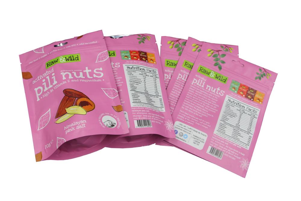 Custom resealable plastic stand up ziplock food bag for nuts 13