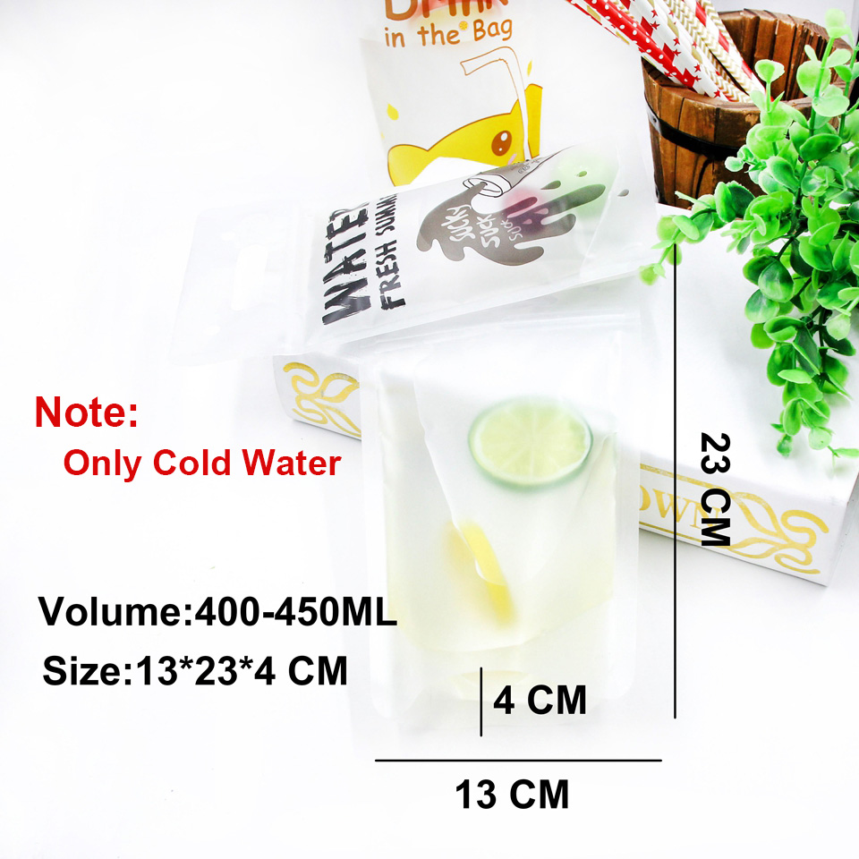 Creative PE Transparent Juice Bags Food Drink Juice Milk Tea Handy Self-styled Plastic Bag