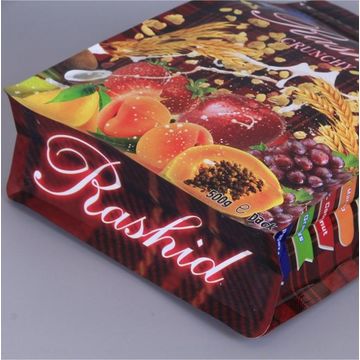 custom aluminum foil zip lock packaging bags for oatmeal eight-side heat seal plastic bag