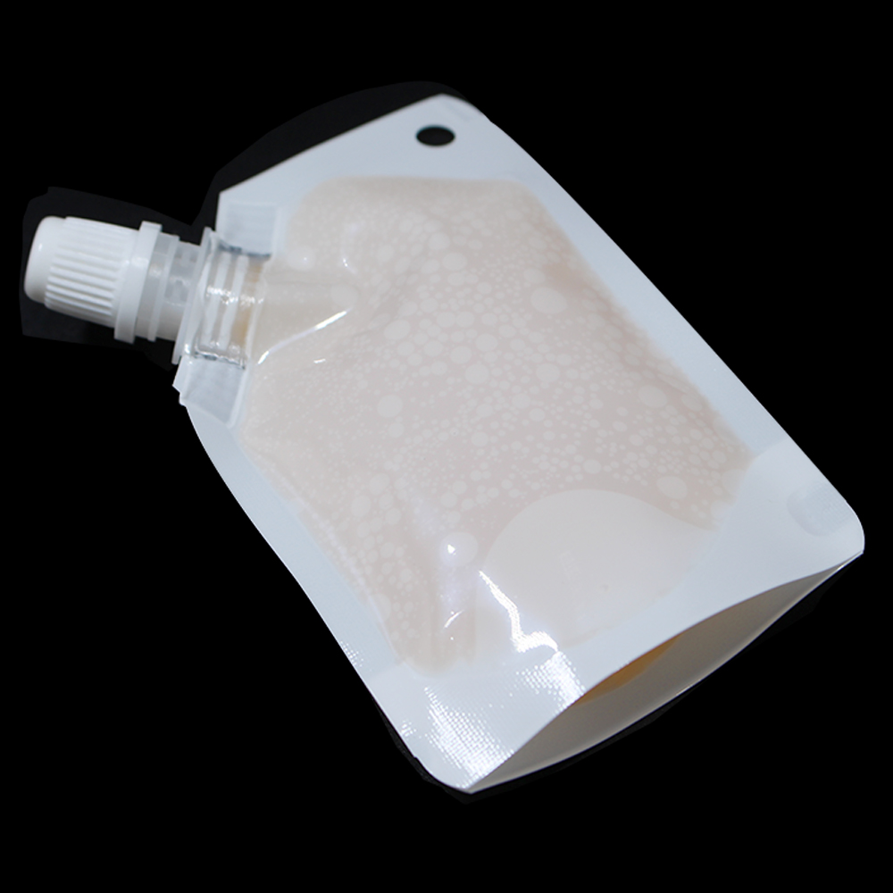 White Poly Doypack Spout Bag Stand Up Drinking Milk Liquid Package Pouch Plastic Bag 9
