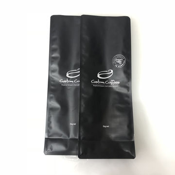 Matt varnish quad seal flat bottom coffee or coffee bean packaging pouch plastic bag 7