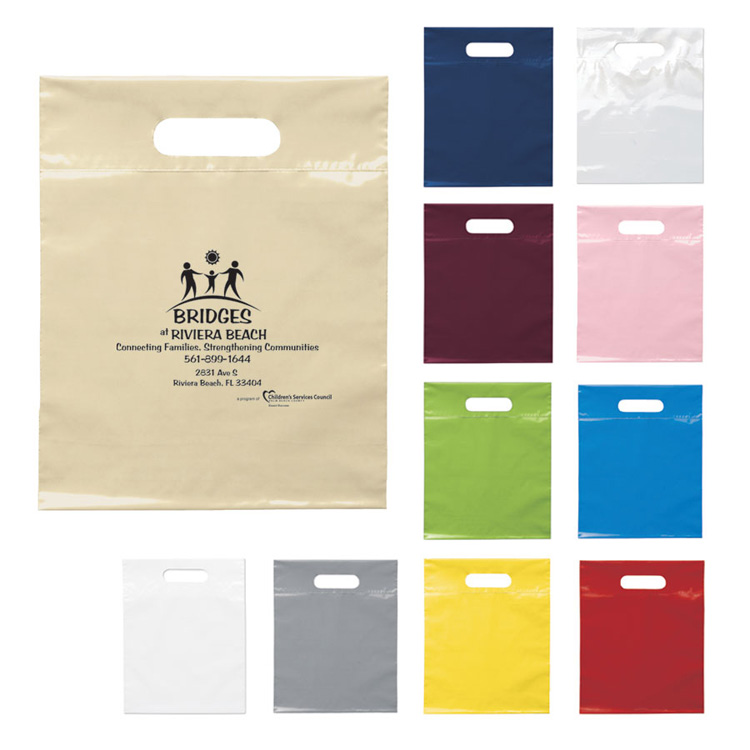Custom Printed Die Cut Handle Plastic Shopping Bags With Logo 3