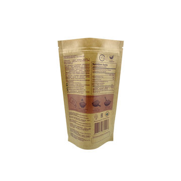 Tea Bags Empty For Loose Tea Brown Kraft Paper With Zipper And Stand Up Plastic Bags 3