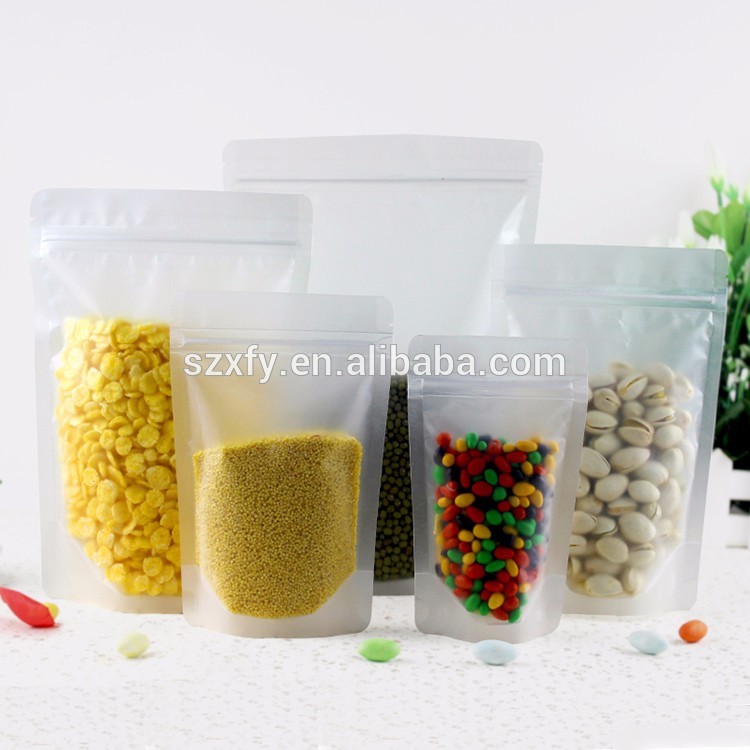 Transparent Round Bottom Stand Up Plastic Packaging Bag with Zipper