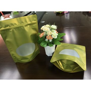 Golden color stand-up pouch for foods custom size and printing packed sanck and cookies plastic bag 9