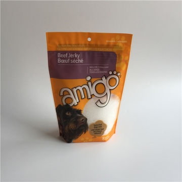 Pet food storage stand up pouch with zipper and clear window on front bag packaging plastic bag 9