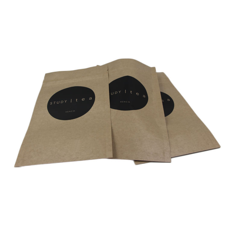 Wholesale biodegradable environmental protection zipper custom kraft aluminized paper bag 11