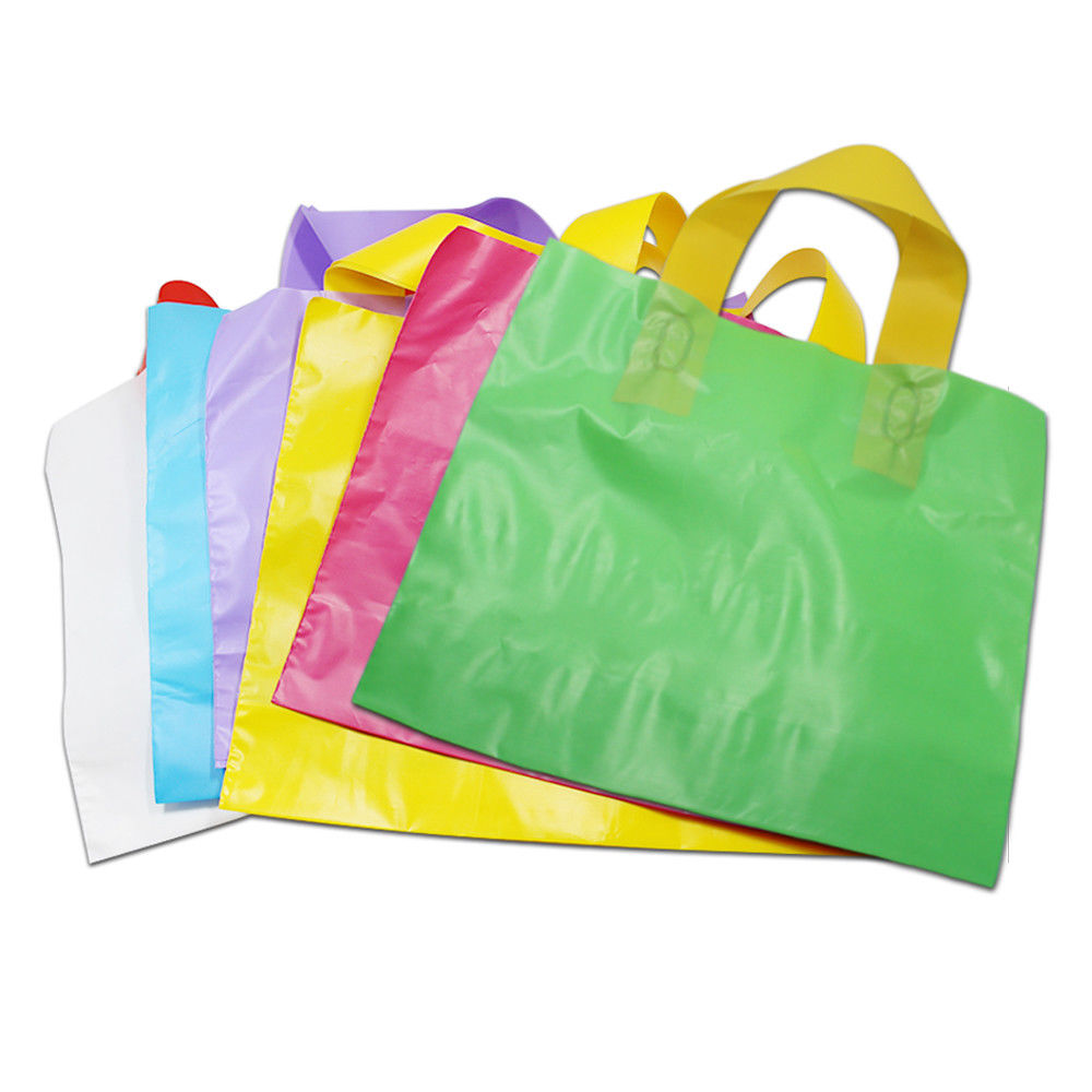 Handle Shopping Gift Merchandise Carry Retail Bags Plastic Clothes Tote Reticule