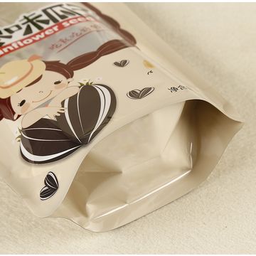 Customized Plastic Food Packaging Bags With Window Flat Bottom Stand Up Pouch Zip Lock Plastic Bag