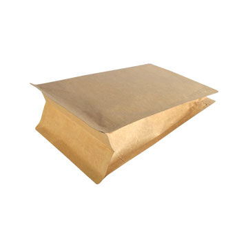 Hot sales zipper biodegradable block bottom kraft paper plastic bags for snack cookies 5