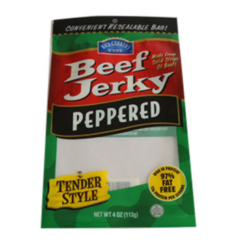 Custom three side seal beef jerky food packaging pouch with hang hole plastic bag 3