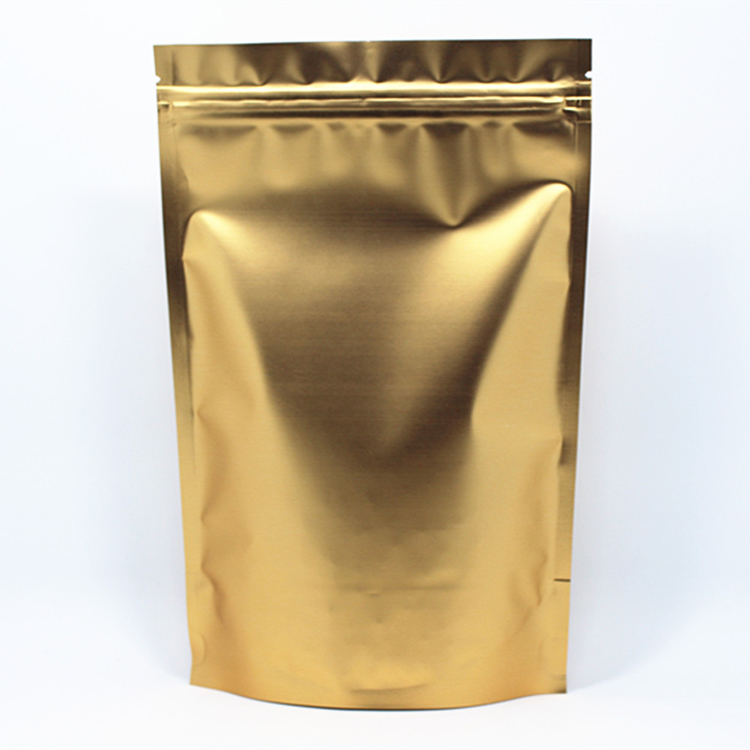 Flexo Printing Surface Gold Foil Stand Up Coffee Pouch With Zipper 3