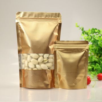 Custom printed flexible resealable aluminum foil snack food packaging bags with zip lock