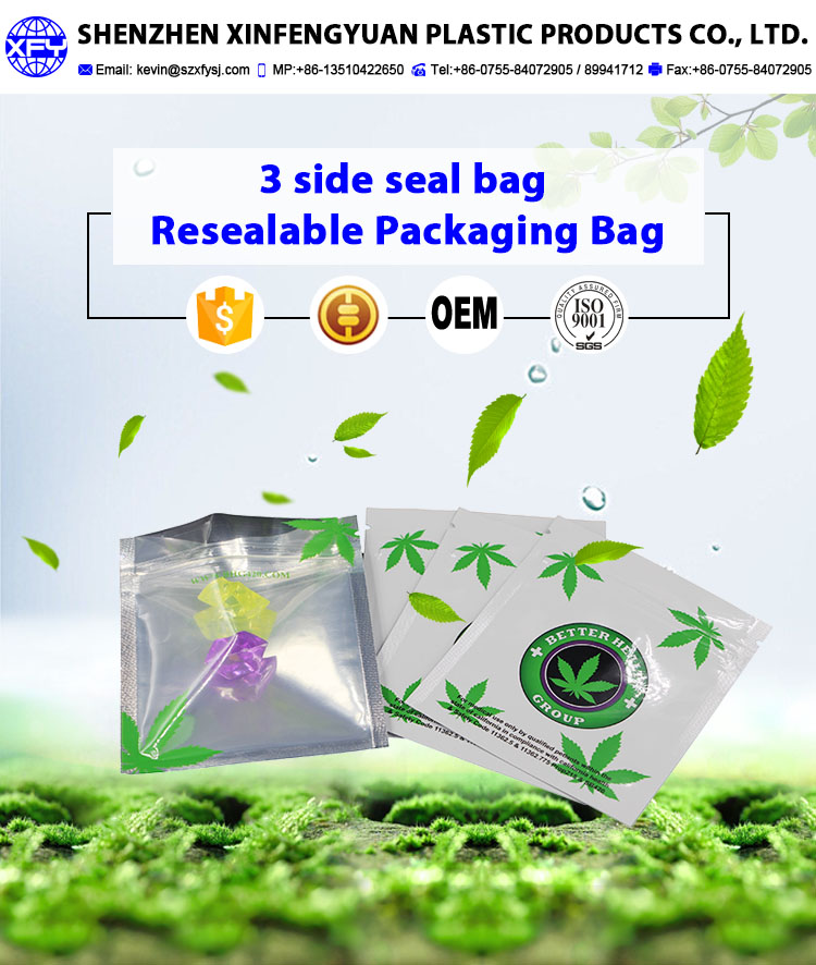  High Quality 3 side seal bags