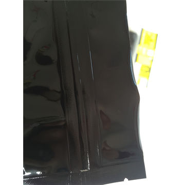 PET/PE 3 sides seal black laminated zipper plastic bags with PP outside bag packaging plastic bag 3