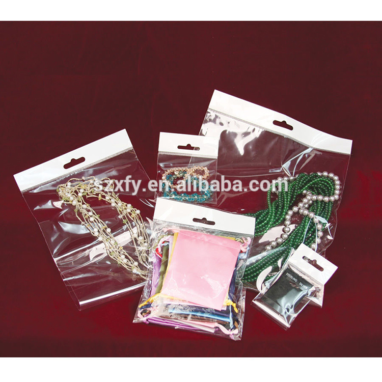 Wholesale Price Clear Plastic OPP Packaging Header Bag with Hanging Hole for Jewelry