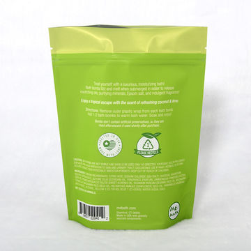 Stand Up tea pouch packaging Aluminium Zip Lock Top with clear windows Plastic Bag 7