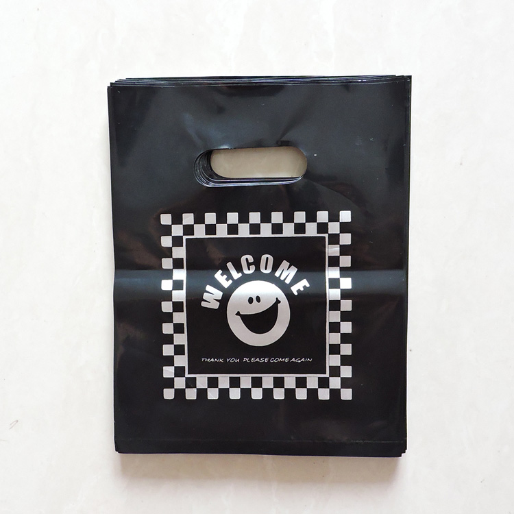 Custom Printed Die Cut Handle Plastic Shopping Bags With Logo