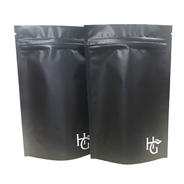 Matt finishing aluminum foiled laminated stand up coffee bag with zipper black plastic bag 13