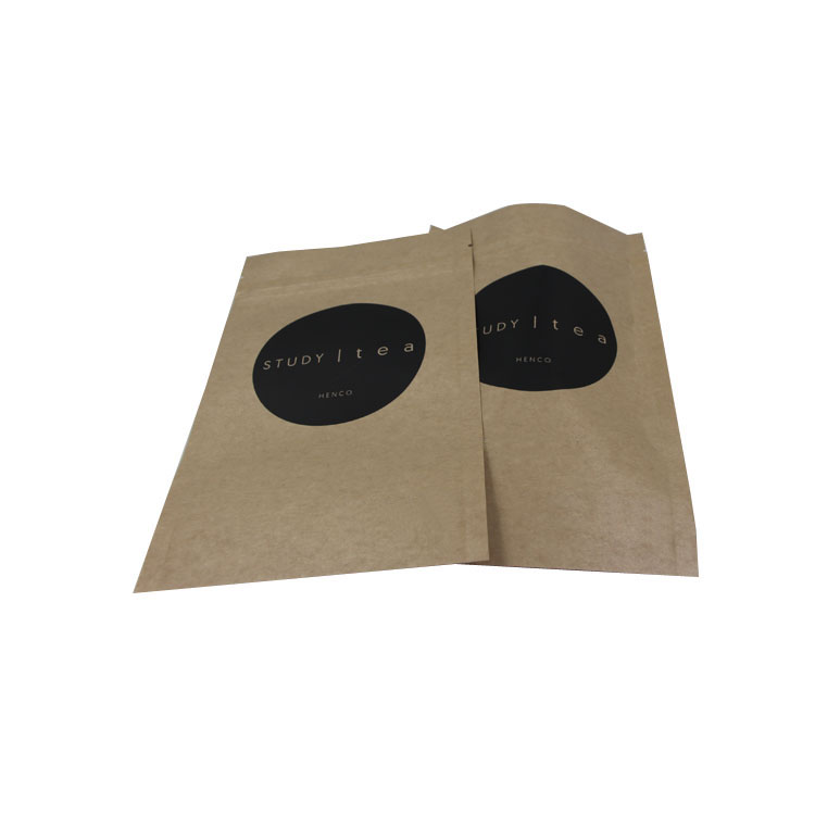 custom kraft paper bag Stand Up Kraft Paper Zipper Food Bags With Clear Window Details 13