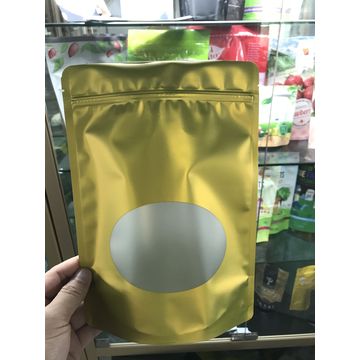 Golden color stand-up pouch for foods custom size and printing packed sanck and cookies plastic bag 5