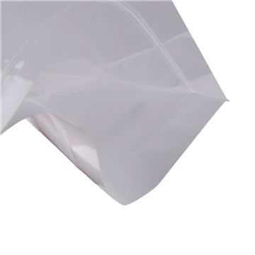 custom Logo Printing Aluminum Foil Food Packaging  with zipper white plastic bags 5