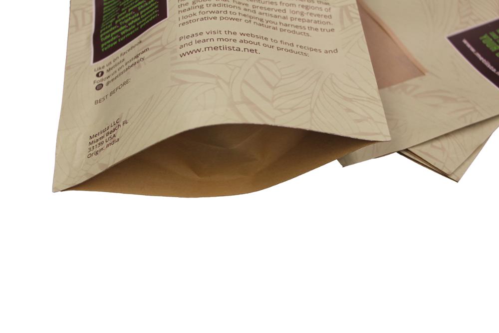 Custom resealable kraft snack food paper bag with zipper 17