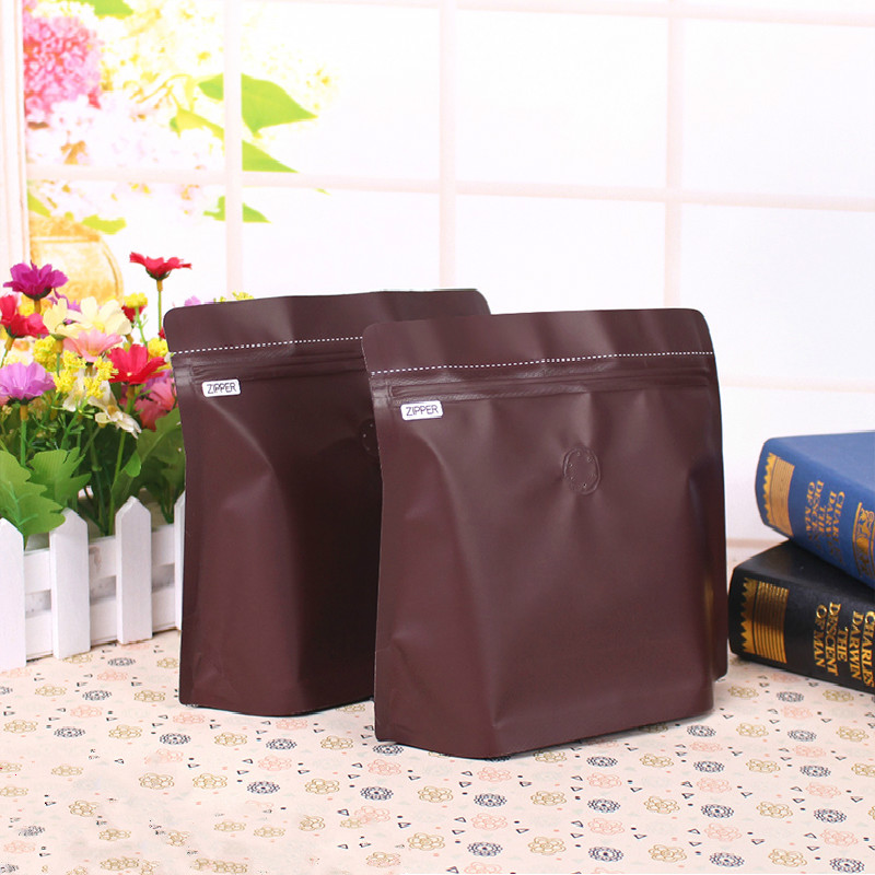 Coffee Bags Aluminum Foil Reclosable Stand Up Pouches Tear Notch Zip Lock Packing Air Valve Plastic Bag 13