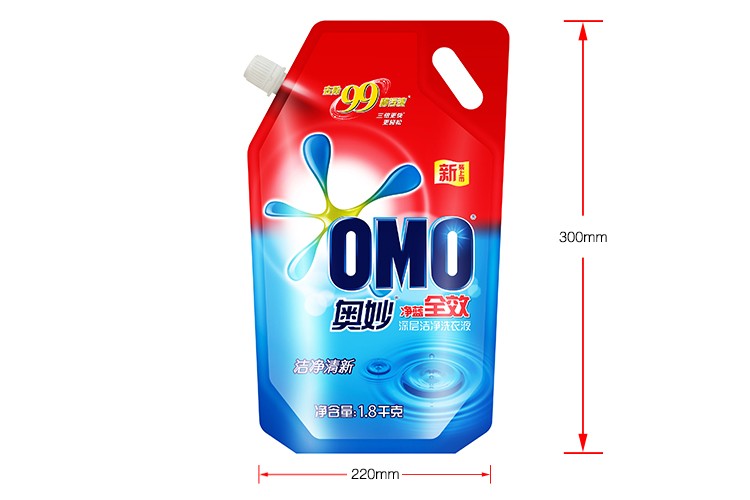 Factory Price Stand Up Plastic Container Laundry Detergent Bag with Valve 3