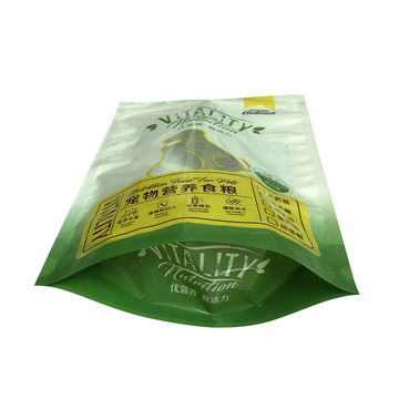 Plastic food packaging bag standing Pet food packaging with reusable zipper plastic bag