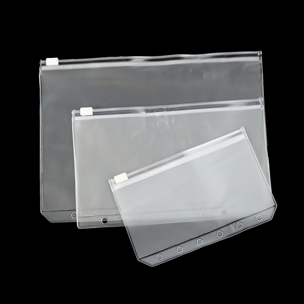 Clear Transparent Zip Lock PVC Plastic Pencil Case Stationery Case Zipped Bag Pouch School 9