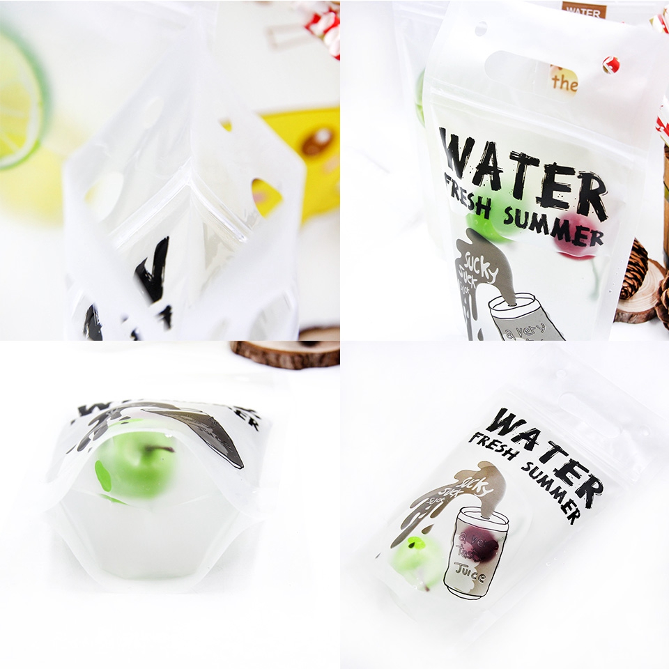 Creative Pe Transparent Juice Bags Food Drink Juice Milk Tea Handy Self-styled Plastic Bag 13