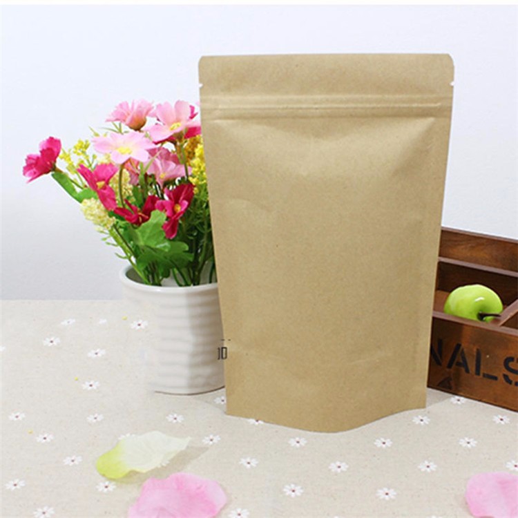 Hot Sell Food Safe Kraft Paper Tea Bag &Resealable Tea Packaging Bag 5