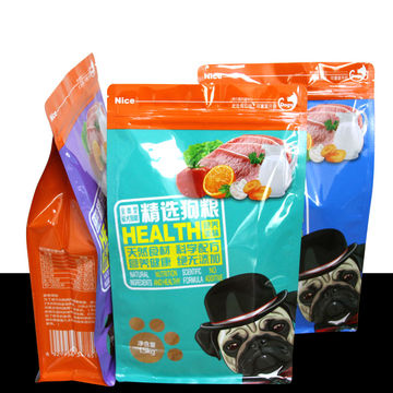 Custom printed plastic stand up zipper pouch recycled pet food packaging bag