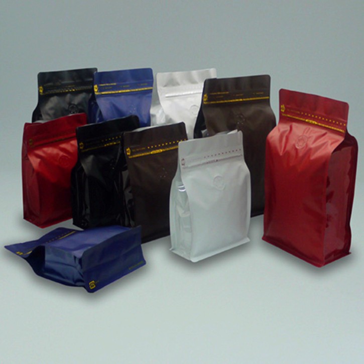 High Quality Laminate Material Block Bottom Ziplock Plastic Bag