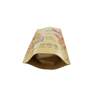 Tea Bags Empty For Loose Tea Brown Kraft Paper With Zipper And Stand Up Plastic Bags