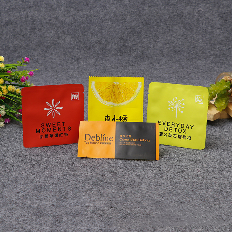 Plastic Composite Bag With Three Sides Sealed And Back Sealed Tea Bag And Aluminum Foil Food Bag Customized 7