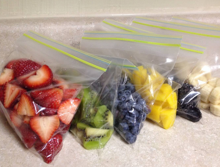 Reusable Double Zip Lock Frozen Food Pouch For Fruit / Vegetables 3