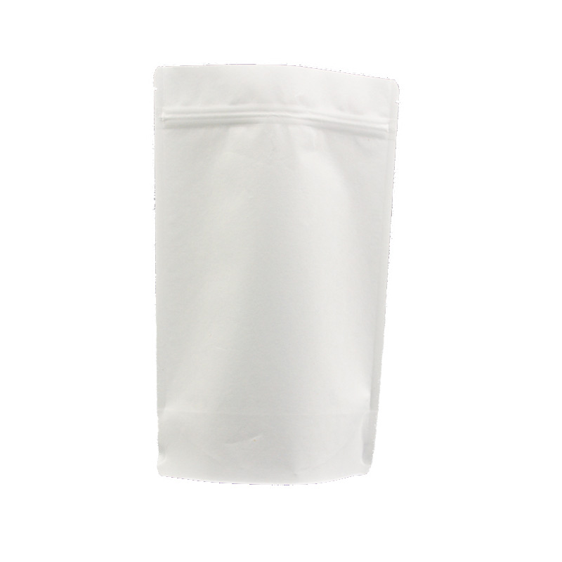 Hot sale zipper stand up white kraft paper food bag