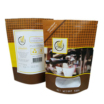 Coffee Bag With Valve Custom Printed Kraft Paper Bag With Window Plastic Bag 9