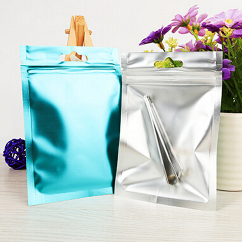 Small Aluminum Foil Food Packaging Bag Heat Seal Foil Ziplock Bags Flat Zip Lock Package Bag 3