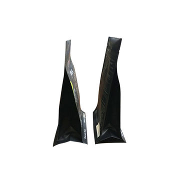 Black square bottom bag for coffee bottom and side gusset stand up with zipper plastic bag 5